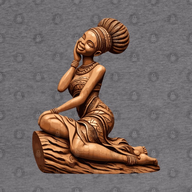 Afrocentric Woman Wooden Carving by Graceful Designs